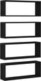 vidaXL - Wandplanken - Set - van - 4 - - - Zwart - Eiken - - - 60x15x23 - cm - - - Gemaakt - van - Houtcomposiet