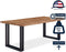 feel furniture - 180x90 Eettafel - Massief Boomstamblad Eiken - 5 cm dik -Twin U Frame