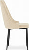 CAPRI Stoel Beige, Modern Design, Ergonomisch, Met Zachte Velvet Zitting, Metaal Zwarte Poten, Geschikt voor Woonkamer, Thuiswerk en Slaapkamer, Max. 120 kg