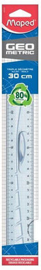 Maped decimeterlat Geometric driedubbele decimeter 30 cm transparant
