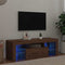 vidaXL - Tv-meubel - met - LED - 120x36,5x40 - cm - bewerkt - hout - artisanaal - eiken