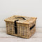 MigoStyling - Kinderfietsmand - Met deksel - Bakkersmand - 42x32xH25 - Riet - Rotan - Naturel - Leren riempje