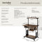 tectake® Fife - Verrijdbaar bureau - Industrieel design - 4 niveaus - Donkerbruin