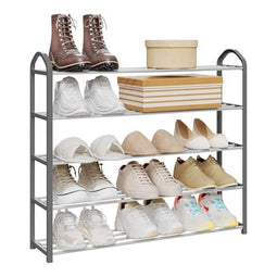 Woltu Schoenenrek met 5 Planken voor 20 Paar Schoenen - Stalen Frame Grijs - 79 x 19,5 x 79 cm