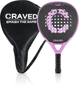 Craved Padel Racket Elite Pro - Carbon - Lichtgewicht 365 gram - Roze/Zwart