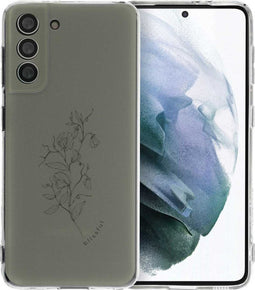 iMoshion Hoesje Geschikt voor Samsung Galaxy S21 Hoesje Siliconen - iMoshion Design hoesje - Meerkleurig / Floral Green