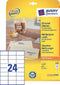 Avery Zweckform - Universele Etiketten - 70,0 x 36,0 mm permanent klevend - wit