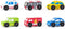 Woody - Dienstvoertuigen set - Houten auto's met kunststof wielen - Multi (5 stuks)