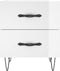 vidaXL - Nachtkastje - 40x35x47,5 - cm - bewerkt - hout - hoogglans - wit
