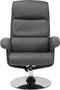 Relaxfauteuil LEGEND met voetenbank Kunstleer Grijs