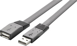 Renkforce USB-kabel USB 2.0 USB-A stekker, USB-A bus 2.00 m Zwart Zeer flexibel RF-4096134