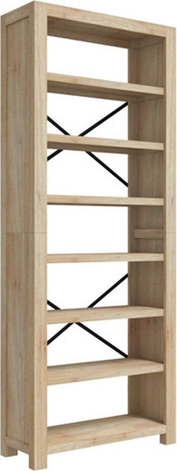 vidaXL - Boekenkast - met - 7 - schappen - 80x30x200 - cm - massief - acaciahout