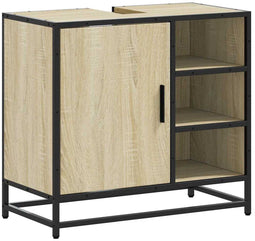 vidaXL - Wastafelkast - 65x33x60 - cm - bewerkt - hout - sonoma - eikenkleurig