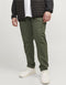 JACK&JONES PLUS JPSTPAUL JJFLAKE CARGO BROEK - Gulp met rits - Normale rise - Olijf (W42 X L32)