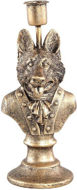 PTMD Kandelaar Ressy - 8x8x20 cm - Polyester - Goud