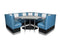 Bel Air Dinerbank Quarter Circle Booth HW-120-120 Blauw