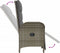 vidaXL - Tuinstoelen - 2 - st - verstelbaar - met - tafel - poly - rattan - grijs