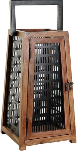 Kaarshouder Dkd Home Decor Zwart Natuurlijk Metaal Mangohout 20 X 20 X 38 Cm