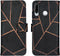 iMoshion Hoesje Geschikt voor Huawei P30 Lite Hoesje Met Pasjeshouder - iMoshion Design Softcase Bookcase - Goud / Zwart / Black Graphic