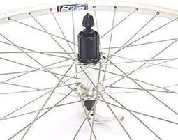 Roland achterwiel 28 uitval cass 8/9v ZAC19 zilver RVS spk