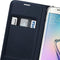 Samsung Galaxy S6 edge - Flip Wallet - Zachte leerlook met pasvakje - Zwart
