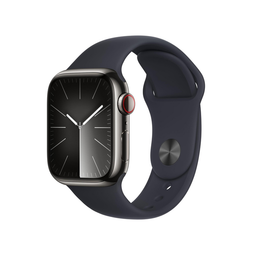 Apple Watch Series 9 - GPS + Cellular - 41mm RVS Sportbandje S/M Grafiet (Zwart)