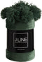 J-Line Plaid Pompom Polyester Donkergroen