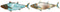 Wanddecoratie Home ESPRIT Blauw Multicolour Gouden Vis Mediterrane 70 x 4,5 x 25,5 cm (2 Stuks)