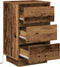 vidaXL - Nachtkastje - met - LED - in - Oud - Hout - - - 39x34.5x65 - cm - - - Kunststof