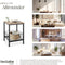 tectake® Grimsby - Bijzettafel - Industrieel design - 2 niveaus - Zwart metalen frame - Lichtbruin