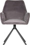 WOOOD Exclusive Amber Eetkamerstoel - Velvet - Grijs