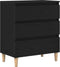 vidaXL - Sideboard - Zwart - Eiken - 60x35x70 - cm - Engineered - Hout