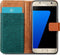 iMoshion Hoesje Geschikt voor Samsung Galaxy S7 Hoesje Met Pasjeshouder - iMoshion Luxe Canvas Bookcase - Groen