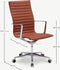 Furnicher Akira bureaustoel - Leren zitting - Chroom frame - In hoogte verstelbaar - Draaibaar - Cognac