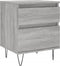 vidaXL - Nachtkastje - 40x35x50 - cm - bewerkt - hout - grijs - sonoma - eikenkleurig