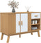 vidaXL - Dressoir - OLDEN - 114x43x73,5 - cm - massief - grenenhout - wit - en - bruin