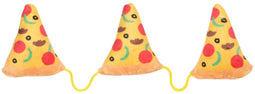 Fuzzyard 3 pizzastukken aan touw met catnip pluche 15x6 cm