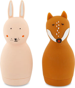 Trixie Knijpspeelgoed voor in bad – Mrs. Rabbit & Mr. Fox – Siliconen Badspeelgoed – Spuitfiguurtjes – Vanaf 6 Maanden