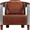 vidaXL Fauteuil luchtvaartstijl echt leer bruin
