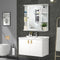 Coast Wandkast - Opbergkast met Spiegeldeur en Open Planken - 66 x 17 x 62 cm - Wit