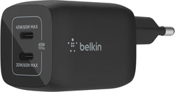 Belkin BoostCharge Pro 65W - 2-poorts USB-C wandlader - Snelladen met GaN en PPS