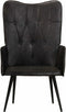 vidaXL Fauteuil echt leer zwart