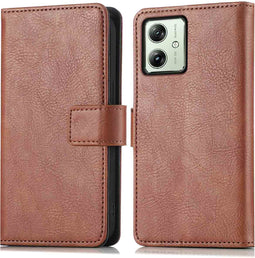 iMoshion Hoesje Geschikt voor Motorola Moto G54 Hoesje Met Pasjeshouder - iMoshion Luxe Bookcase - Bruin