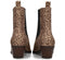 POSH by Poelman CARMEN - Enkellaars - Blokhak 4,5 cm - Beige met dierenprint