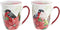 Kopje voor infusions DKD Home Decor Fågel Porselein Rood Groen (380 ml) (2 Stuks)