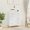 vidaXL - Dressoir - 70x34x90 - cm - bewerkt - hout - hoogglans - wit