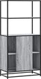 vidaXL - Hoge - kast - 68x35x139cm - bewerkt - hout - en - metaal - grijs - sonoma - eiken