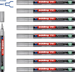 edding 791 - lakmarker - ronde punt 1-2 mm - zilver (10 stuks)