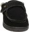 Warmbat Melton - Heren pantoffel - Suède met schapenwol - Zwart - Maat 42