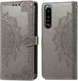 iMoshion Hoesje Geschikt voor Sony Xperia 5 IV Hoesje Met Pasjeshouder - iMoshion Mandala Bookcase - Grijs
